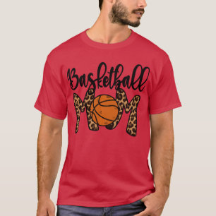 Basketball Mom Leopard Basketball Mama Mothers Day T-Shirt