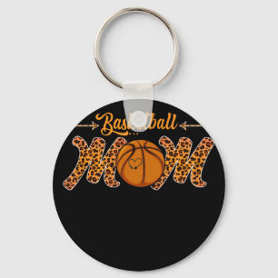 Basketball Mom Leopard Sports Players Mother's Day Key Ring