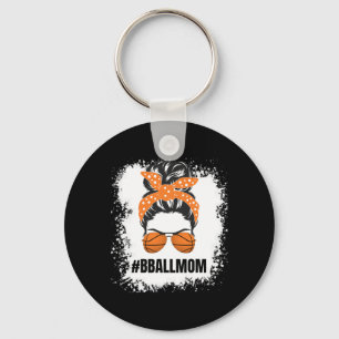Basketball Mom Messy Bun Proud Mama Bball Basketba Key Ring