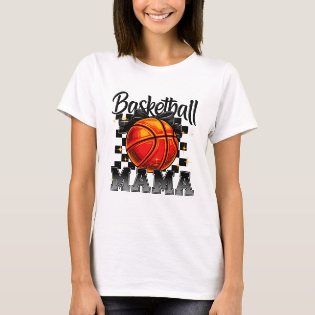 Basketball Mom Shirt with Bow Graphic – Sports mom (Front)