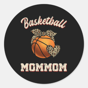 Basketball Mommom Bandanna Leopard Heart Fans Moth Classic Round Sticker