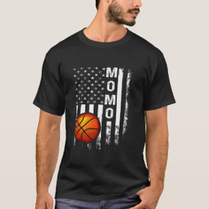 Basketball Momo America Flag Vintage Christmas Xma T-Shirt