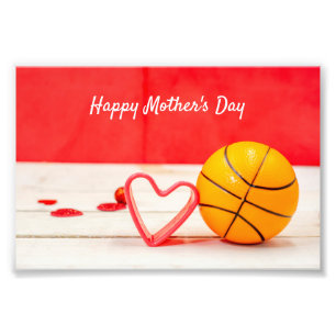 Basketball Mother's Day to mom with love red heart Photo Print