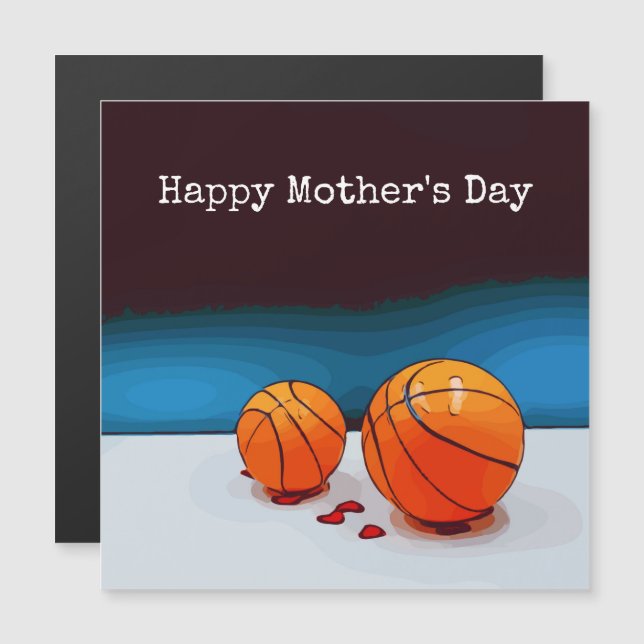 Basketball Mother's Day to mum with love red heart (Front/Back)