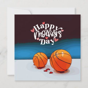 Basketball Mother's Day to mum with love red heart Card