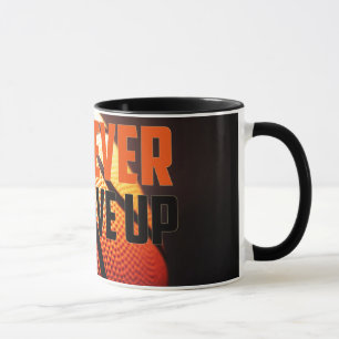 Basketball motivation - never give up by storeman mug