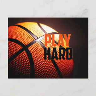 Basketball motivation - play hard by storeman postcard