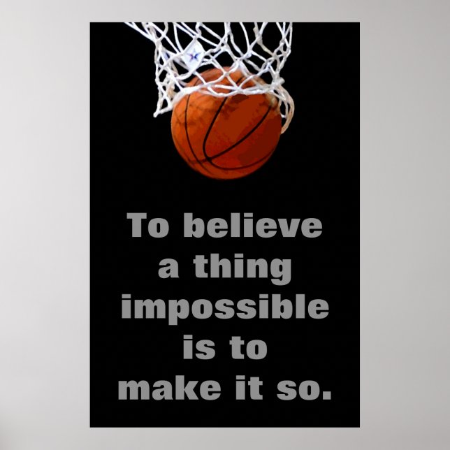 Basketball Motivational Inspirational Achievement Poster (Front)