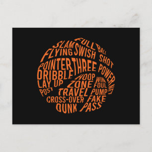 Basketball Motivational Word Cloud Art Postcard