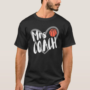 Basketball Mrs Coach Wife Heart T-Shirt