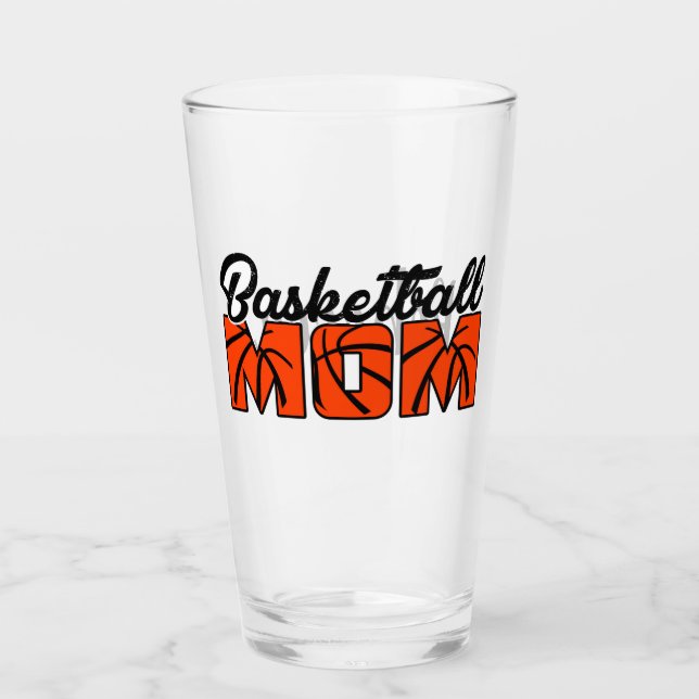 Basketball Mum and Name Glass (Front)