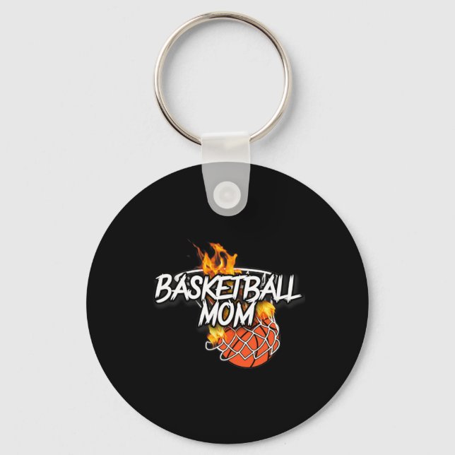 Basketball Mum - Basketball Gear - Lit On Fire Bas Key Ring (Front)