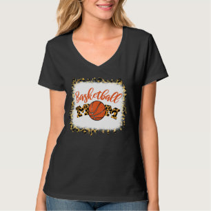Basketball Mum Bleached Leopard Mother's Day Baske T-Shirt