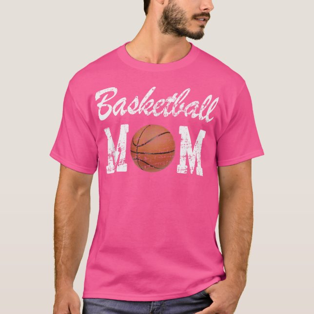 Basketball Mum Cute Novelty Distressed (2) T-Shirt (Front)