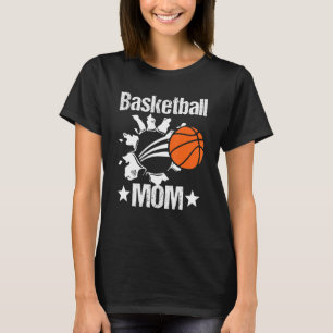 Basketball Mum Cute Novelty Distressed T-Shirt