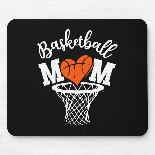Basketball Mum Cute Novelty Distressed Women Mothe Mouse Mat (Front)