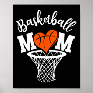 Basketball Mum Cute Novelty Distressed Women Mothe Poster