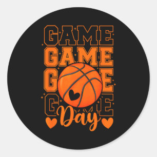 Basketball mum game day funny basketball player classic round sticker
