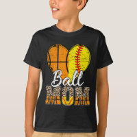 Basketball Mum Heart Softball Mama Leopard Mother'