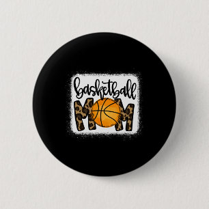 Basketball Mum Leopard Basketball Mama  6 Cm Round Badge
