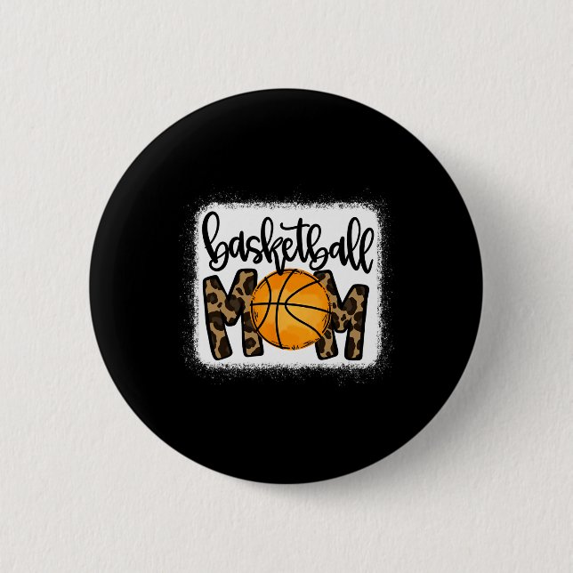 Basketball Mum Leopard Basketball Mama  6 Cm Round Badge (Front)