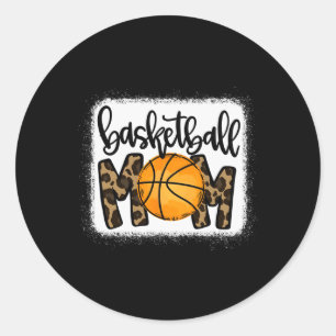 Basketball Mum Leopard Basketball Mama  Classic Round Sticker