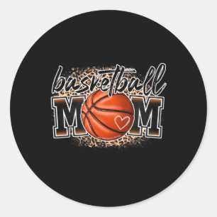 Basketball Mum Leopard Basketball Senior Mum 2023  Classic Round Sticker