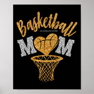 Basketball Mum Leopard Basketball Senior Mum 2023 Poster