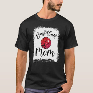 Basketball Mum Leopard Bleached Game Day Women Mot T-Shirt