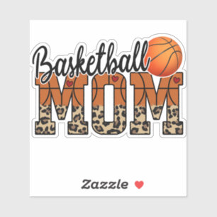 Basketball Mum Leopard Print Ball Sticker