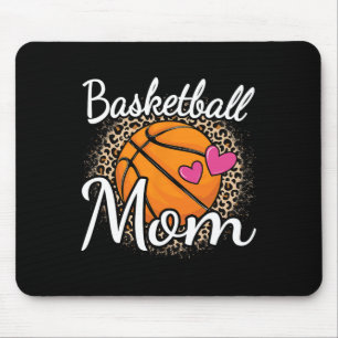 Basketball Mum Leopard Print Basketball Women Mama Mouse Mat