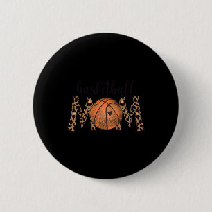 Basketball Mum Leopard Print Cheetah Proud Mum Spo 6 Cm Round Badge