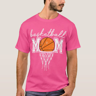 Basketball Mum Mother Leopard Basketball Hoop Net  T-Shirt