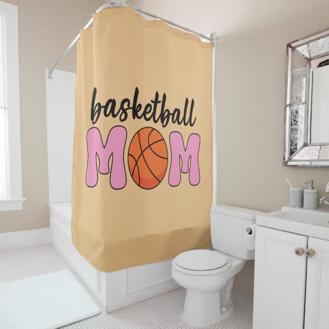 Basketball Mum Mothers Day Shower Curtain (In Situ)