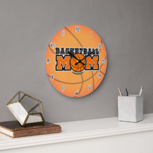 Basketball Mum Screwball Graphics Large Clock