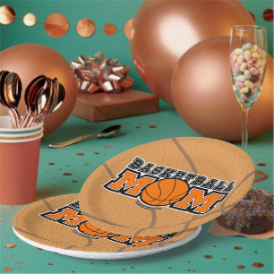 Basketball Mum Screwball Graphics Paper Plate
