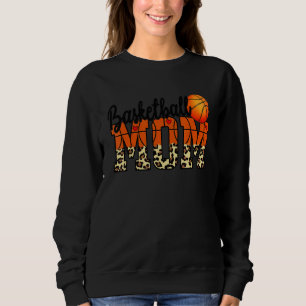 Basketball Mum With Leopard And Red Heart For Moth Sweatshirt