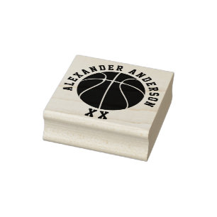 Basketball Name and Jersey Number Personalise Rubber Stamp
