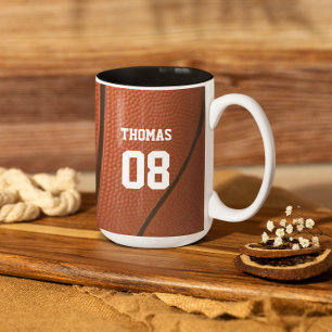 Basketball Name and Number Personalised Two-Tone Coffee Mug