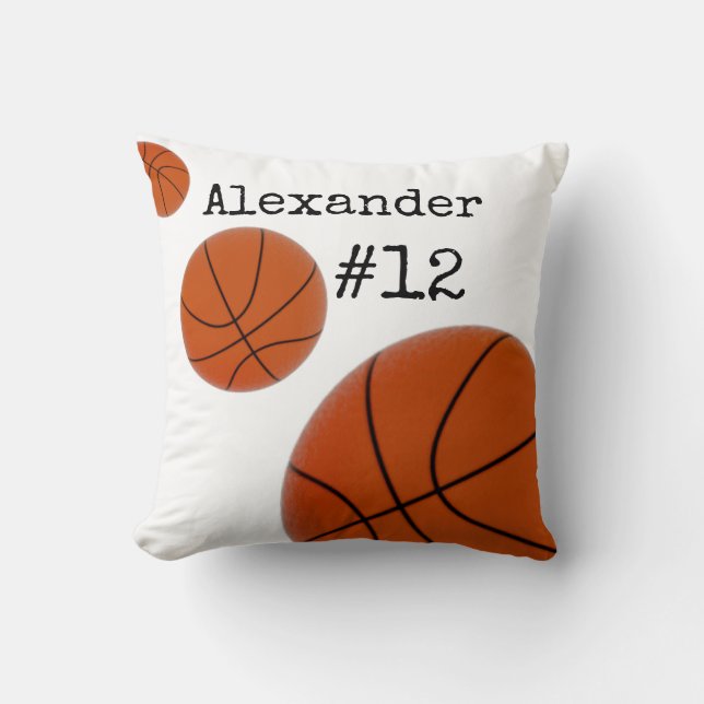 Basketball Name and Number White background  Cushion (Front)