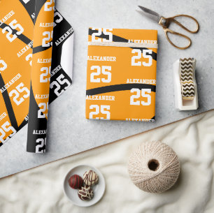 Basketball   Name & Number Wrapping Paper