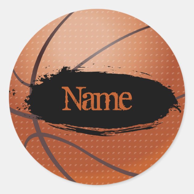 Basketball Name Stickers - Template (Front)