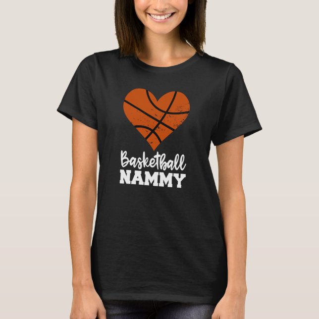 Basketball Nammy Basketball Heart Grandma Nammy T-Shirt (Front)