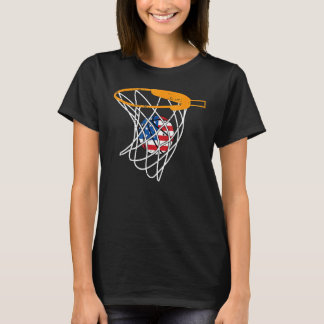 Basketball Net 4th Of July Retro Sports Player Ath T-Shirt