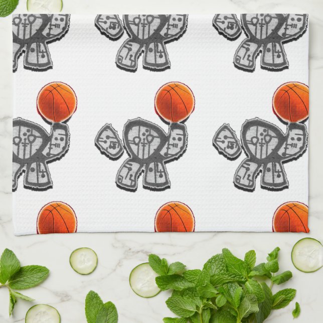 Basketball Novelty Gift Tea Towel (Folded)