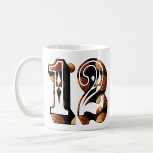 Basketball Number 12 Picture Logo, Coffee Mug