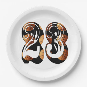 Basketball Number 23 Made From Basketballs, Paper Plate