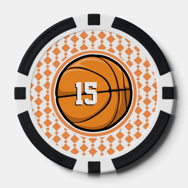 Basketball Number Poker Chips (Front)
