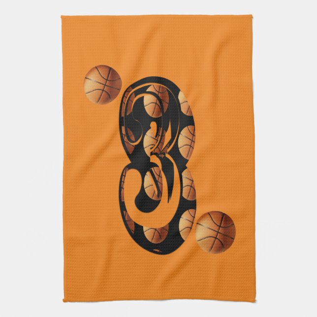 Basketball Number Three, Tea Towel (Vertical)