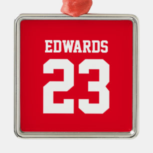 Basketball Numbered Metal Ornament
